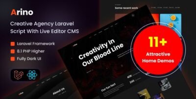 Arino - Creative Agency Laravel Script With Live Editor CMS