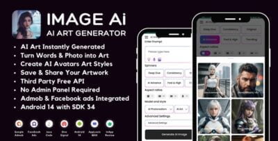 ImageAI AI Art Generator with AdMob Ads Android