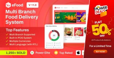 eFood - Food Delivery App with Laravel Admin Panel + Delivery Man App