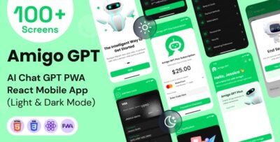 AI Chatbot GPT Mobile App PWA React Template - Amigo Chat GPT