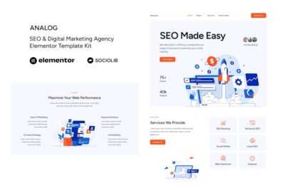 Analog - SEO & Digital Marketing Agency Elementor Template Kit