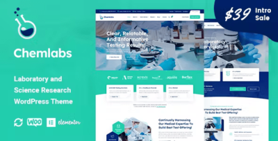 Chemlabs – Laboratory Science Research WordPress Theme v1.0.9