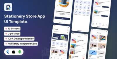 DeskMate UI template Wholesale Stationary Store app in Flutter Topperskit template