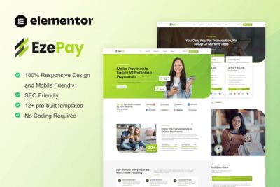 EzePay - Online Payment Gateway Elementor Pro Template Kit