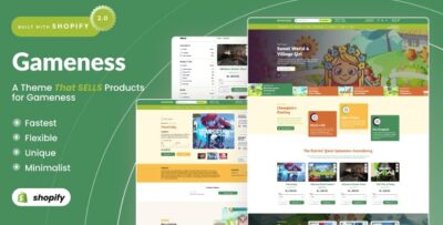 Gameness - Multipurpose Gaming Shopify 2.0 Store