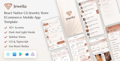 Jewelia - React Native CLI Jewelry Store eCommerce Mobile App Template