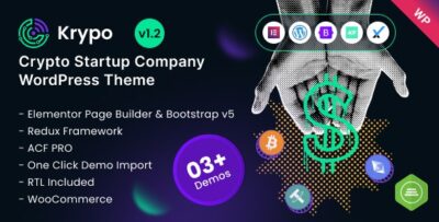 Krypo - Crypto & Blockchain Startup Elementor WordPress Theme