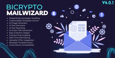 MailWizard Addon For Bicrypto - AI Image Generator, AI Content Generator, Drag&Drop Email Editor