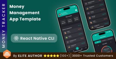 Money Management App Template in React Native CLI Finance App Template MoneyTracker