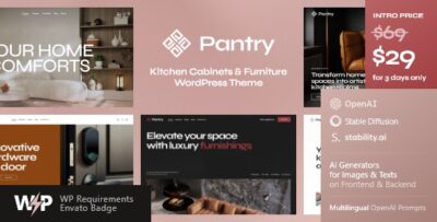 Pantry — Kitchen Cabinets & Furniture WordPress Theme