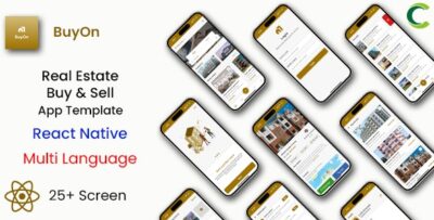 Real Estate Buy & Sell App Template in React Native Multi Language BuyOn