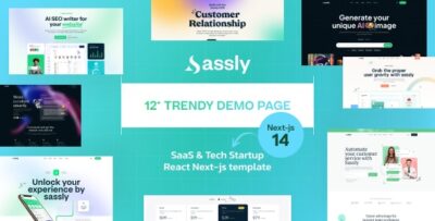 Sassly SaaS, AI & Tech Startup React Next JS Template