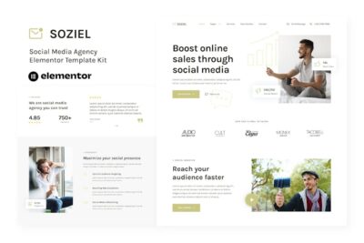 Soziel - Social Media Agency Elementor Template Kit