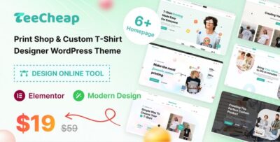 TeeCheap - Print Shop & Customize T-shirt Design Online WordPress theme