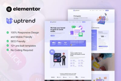 UpTrend - Social Media Marketing Agency Elementor Template Kit