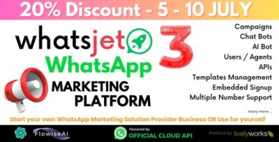 WhatsJet SaaS - A WhatsApp Marketing Platform with Bulk Sending, Campaigns, Chat Bots & CRM