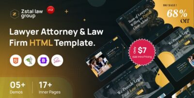 Zstal - Lawyer Attorney & Law Firm HTML Template