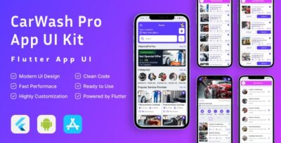 Car Wash Service Booking Mobile UI Kit (Android & iOS) - Flutter