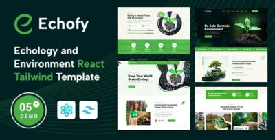 Echofy – Environment, Ecology & Solar Energy Animals React NextJS Template