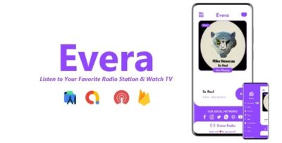 Evera - Single Station Radio & TV App ADMOB, FIREBASE, ONESIGNAL v3.0.0