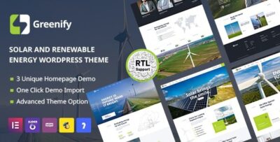 Greenify - Solar & Renewable Energy WordPress Theme v1.7