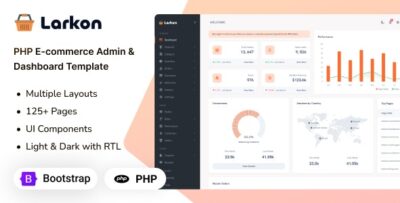 Larkon - PHP Ecommerce Management Admin & Dashboard Template