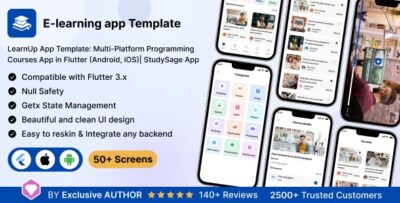 LearnUp UI App Template - Multi-Platform Programming Courses in Flutter v1.0