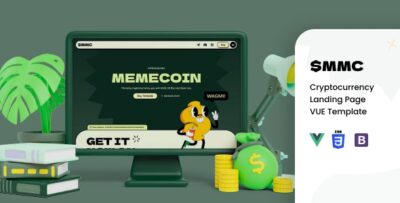 Memecoin - Cryptocurrency Landing Page Vue Template