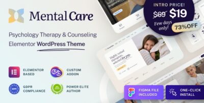 Mental Care - Therapy & Counseling Psychologist WordPress Theme