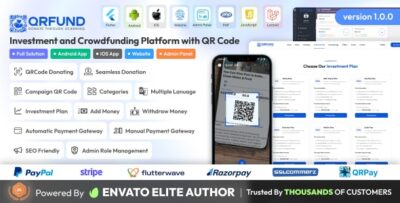 QRFund - Investment and Crowdfunding Platform with QR Code Full Solution