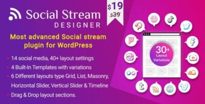 Social Stream Designer - Instagram Facebook Twitter Feed - Social media Feed Grid Gallery Plugin v1.1.9