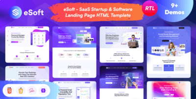 eSoft - SaaS Startup & Software Landing Page HTML5 Template