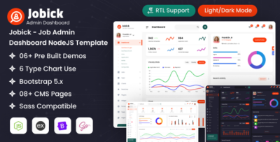 Jobick - Node Js Job Portal Admin & Dashboard Template