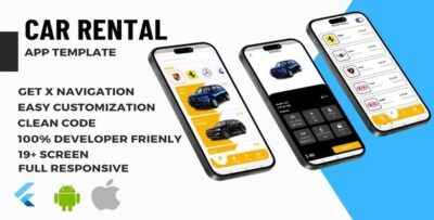 Car Rental Flutter App - Flutter Full UI Template