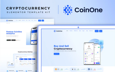 CoinOne - Cryptocurrency Elementor Template Kit