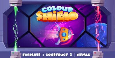 Colour Shield Game (Construct 3 C3P HTML5) Endless Spaceship Game