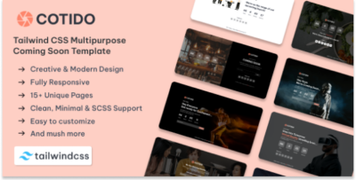 Cotido - Tailwind CSS Coming Soon HTML Template