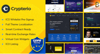 Crypterio - ICO Landing Page and Cryptocurrency WordPress Theme