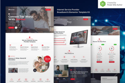 Evernet – Broadband & Internet Service Provider Elementor Template Kit