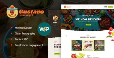 Gustavo Mexican Grill, Bar & Restaurant WordPress Theme