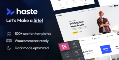 Haste Multipurpose & WooCommerce WordPress Elementor Theme