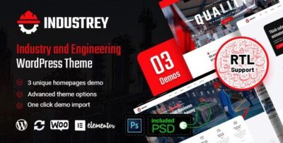 Industrey - Industry & Engineer WordPress Theme + RTL