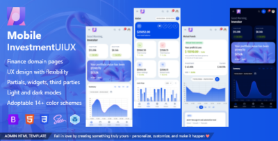 Mobile InvestmentUIUX Finance App Bootstrap 5 HTML Template