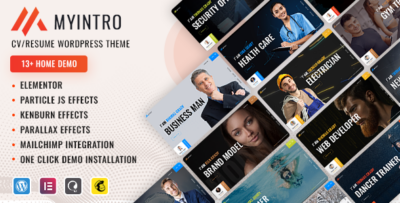 MyIntro Resume Portfolio WordPress Theme