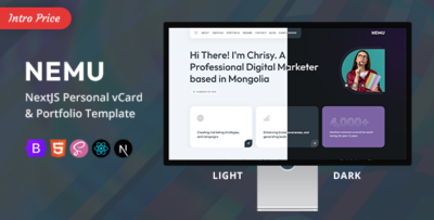 Nemu - NextJS Personal vCardPortfolio Template