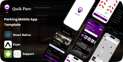 Quik Parc Parking Mobile App React Native Expo Template