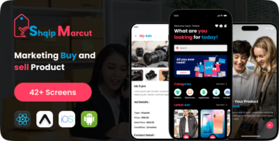 Shqip Marcut - ECommerce Buy and Sell React Native Expo Mobile App Template