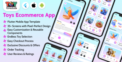 ToySphere - eCommerce App for Toy Store - Flutter Mobile App Template Android & iOS