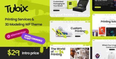 Tubix - Printing Servises & 3D Design WordPress Theme