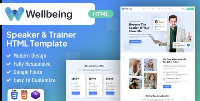 Wellbeing Speaker & Trainer HTML Template